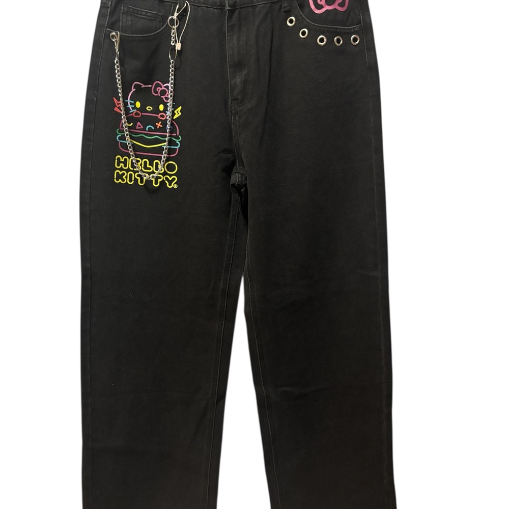 SHEIN Black Hello Kitty Jeans